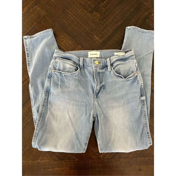 FRAME Light Wash Stretch Le High Skinny Jeans Size 27 - Picture 5 of 6
